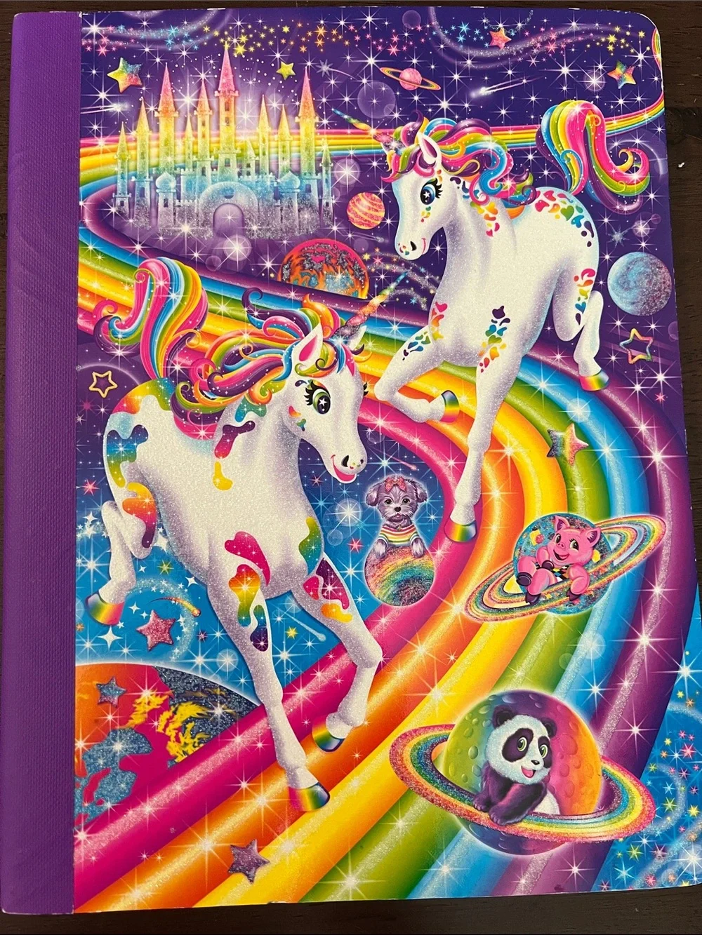 VTG Lisa Frank Notebook & 2019 Activity Book Lot Dash Dazzle Unicorn Rainbow